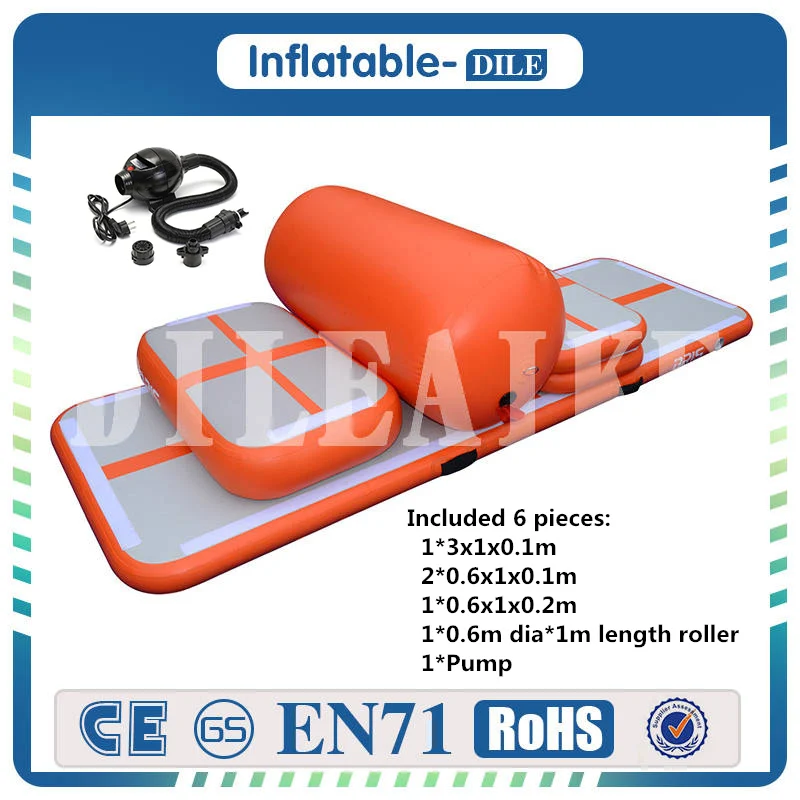 Бесплатная доставка набор (6 шт.) гимнастический коврик надувной воздушный трек