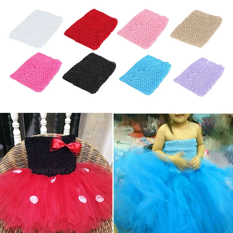 Free Shipping 6''/9"/12"Crochet Tube Top Elastic Waistband Headband Hair Band Girls Tutu Skirt|Комплекты одежды для
