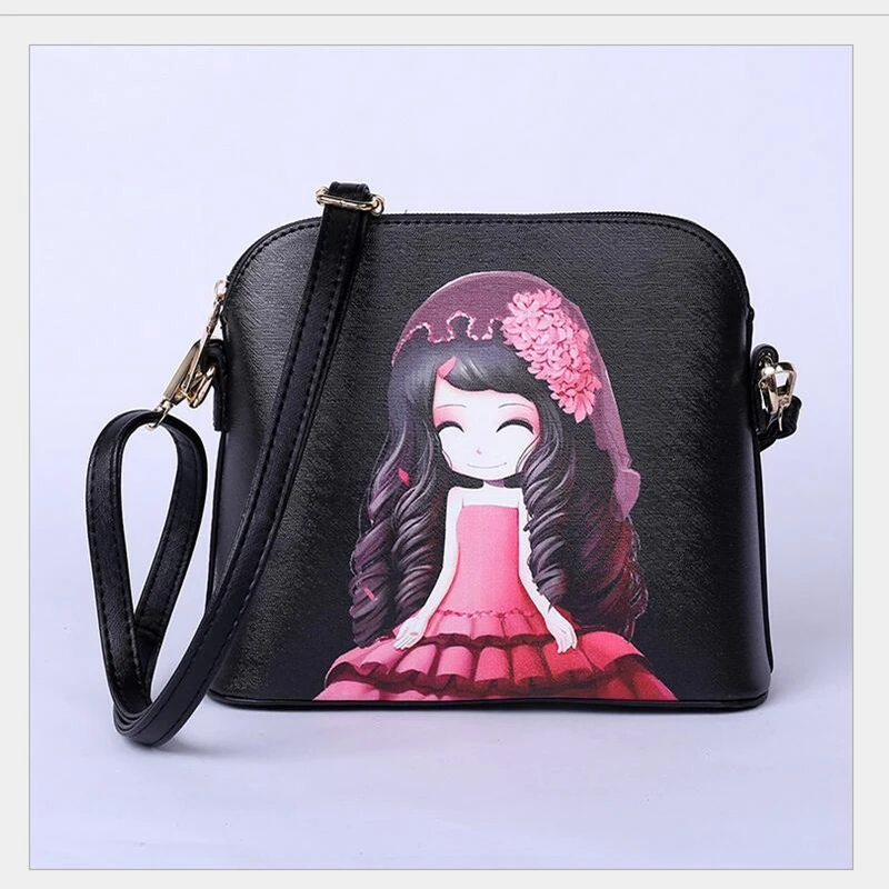 Ретро LA PU мухерес вестник мешки nuevos bolsos де лас Мультфильм печати печатные mochila bolso