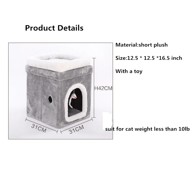 Pet Cat Igloo Съемная покрытая кровать маленькая собака мягкая кровать Met House M