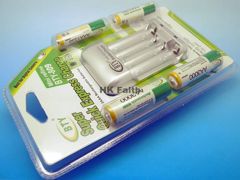 BTY-809 высокоскоростное быстрое зарядное устройство с европейской вилкой N95 + 2xAA3000