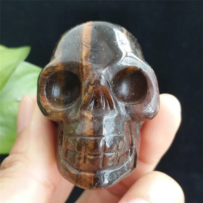 Natura Tiger's eye Stone Quartz Crystal Skull Human Statue Healing | Дом и сад