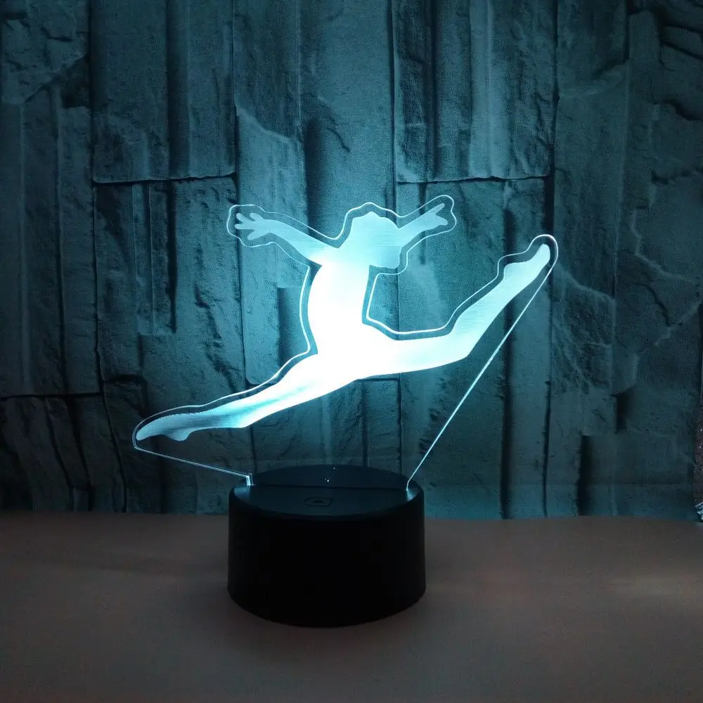 Гимнастический красочный 3D свет сенсорный пульт ночник Luminaria De Mesa Powerbank