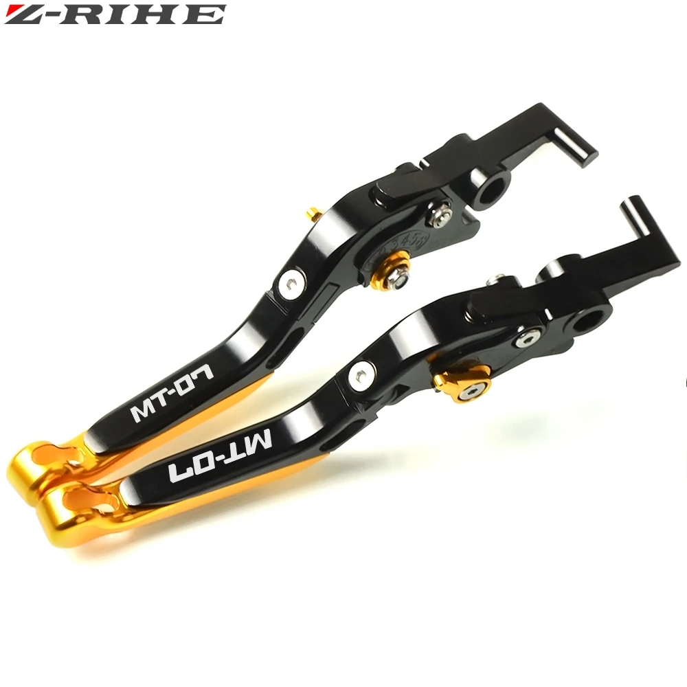 Новые CNC аксессуары для мотоциклов Регулируемый складной тормозной рычаг сцепления для YAMAHA MT-07 FZ07- MT07 MT 07 FZ-07 - Цвет: GLBKBKGL