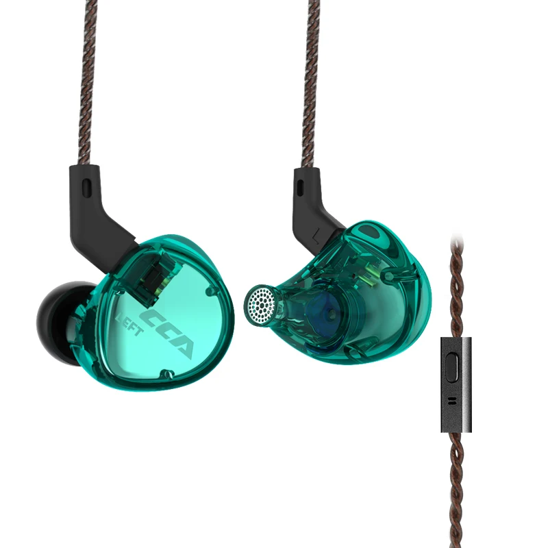 Green mic CCA C04 1BA+ 1DD Арматура двойной драйвер наушники съемный кабель В Ухо Аудио мониторы шумоизоляция HiFi Музыка Спорт - Цвет: Green mic