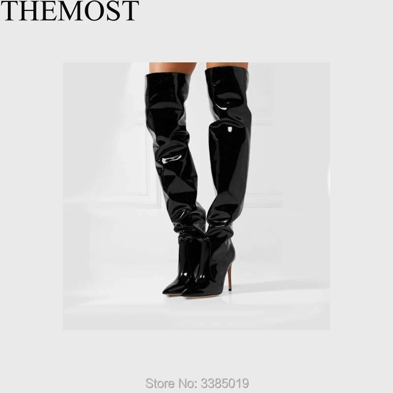 THEMOST Schoenen Vrouw обувь для девочек Высокие сапоги до бедра с острым носком Винтаж