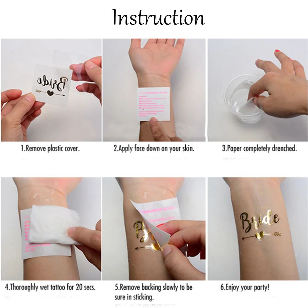 Золотая временная татуировка для невесты украшения свадьбы наклейки девичника Mr