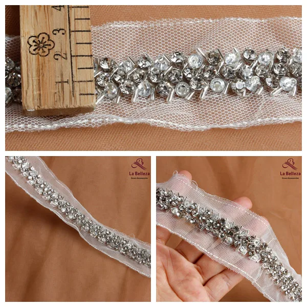 La Belleza Off white silver handmade lace trim 1cm-3cm width wholesale SNT170802-4 - Цвет: NO.11 5.5 yards