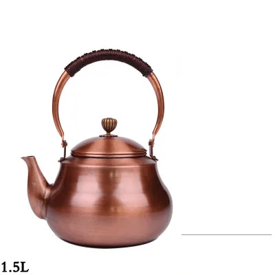 1.5L Медный чайник, японский стиль, чайник с фильтром из металла, большая емкость, чайник, посуда для напитков, костюм, пожарная электрическая спиртовая плита, 50 - Цвет: 1.5L