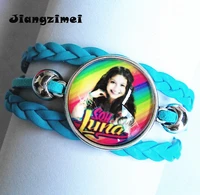 1pc super pop singer soy luna elenco de soy luna silver leather bracelets im moon glass hand chain gift