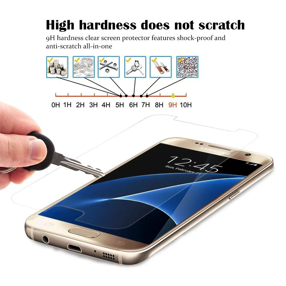 9 h твердость полный экран из закаленного стекла протектор экрана для samsung galaxy s7