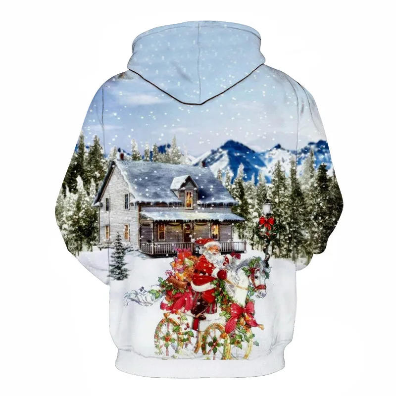 Hoodie Men Women 3d Printed Pullover Unisex Reindeer Snowflake Pocket Ugly Christmas Sweatshirt Hoodies Tops | Мужская одежда