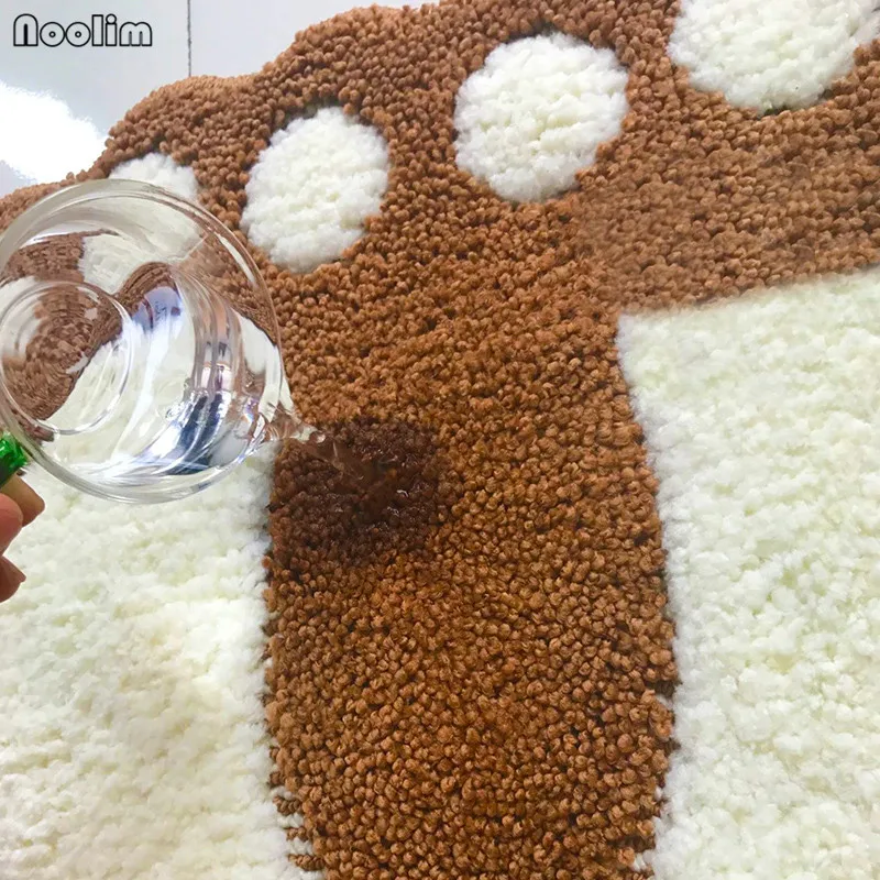NOOLIM Foot Printed Bath Mats Non-slip Bathroom Carpet Mat Toilet Rug Pad Carpets Microfiber Mini | Дом и сад