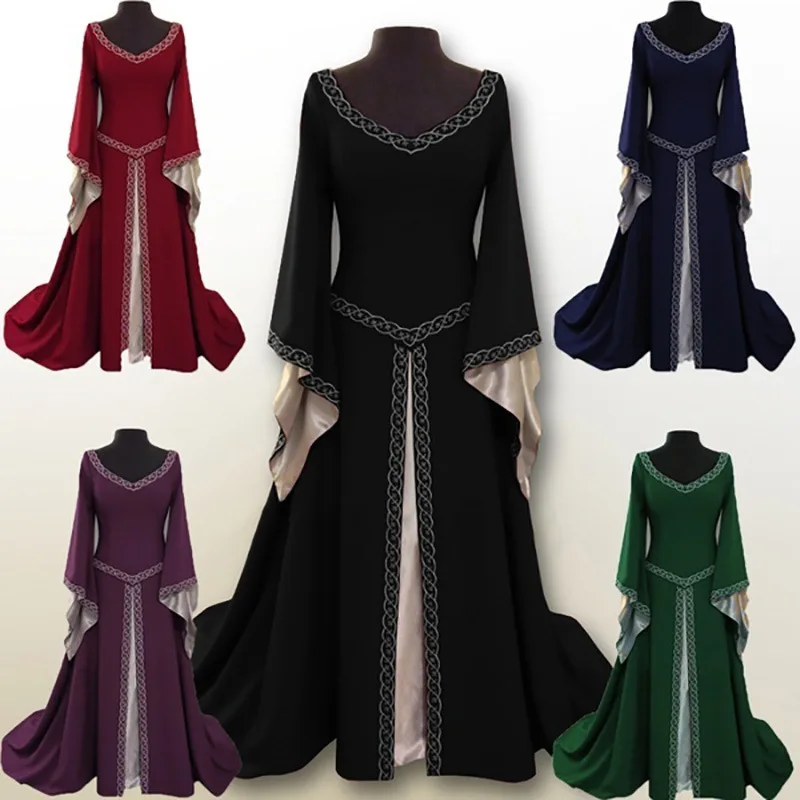 

Cosplay Medieval Dress Robe Vintage Princess Adults Party evening gown Retro Renaissance Tailed Vestido Costume 5XL