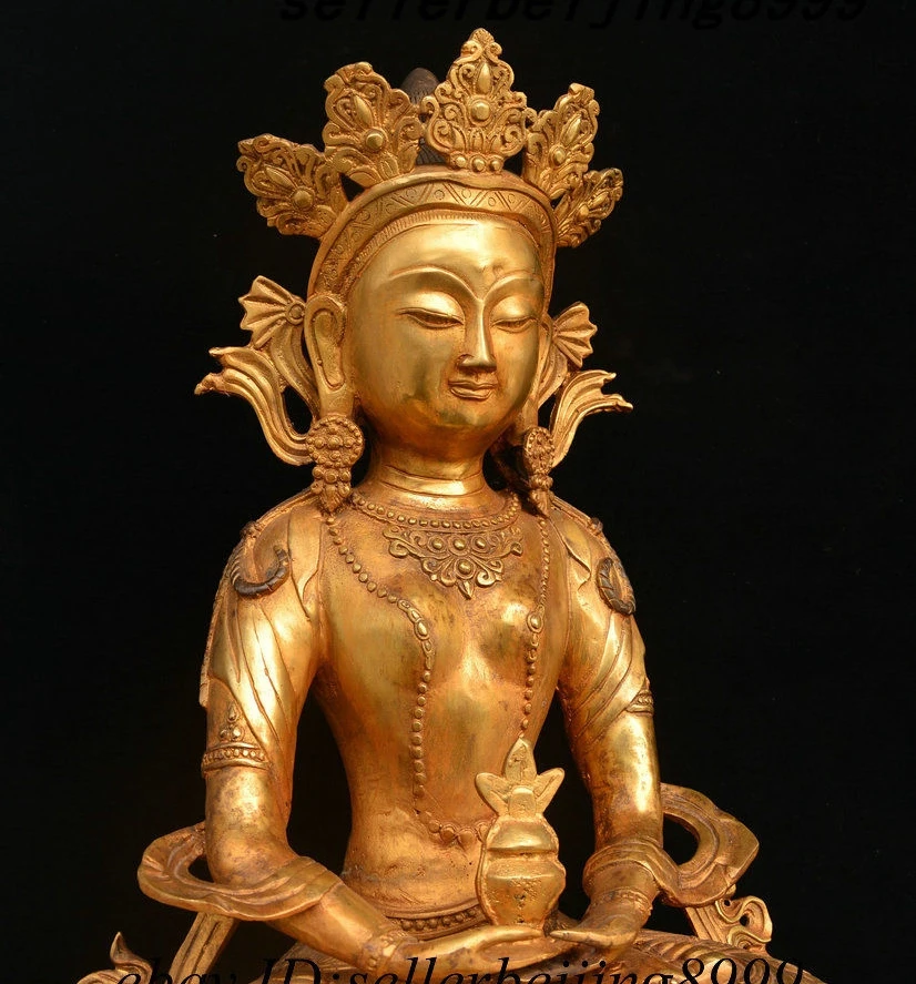 19 &quotТибетский Буддизм бронзовая позолота Амитаюс долголетия богиня бодхисаттвы