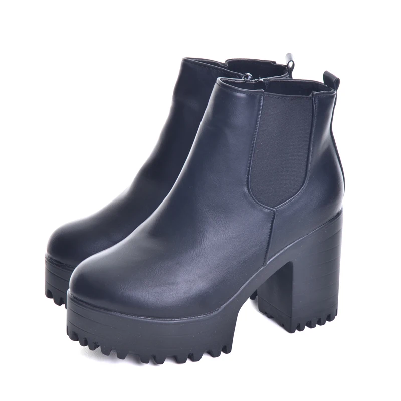 HEE GRAND Новые женские ботинки 2017 года ботильоны на платформе и высоком каблуке