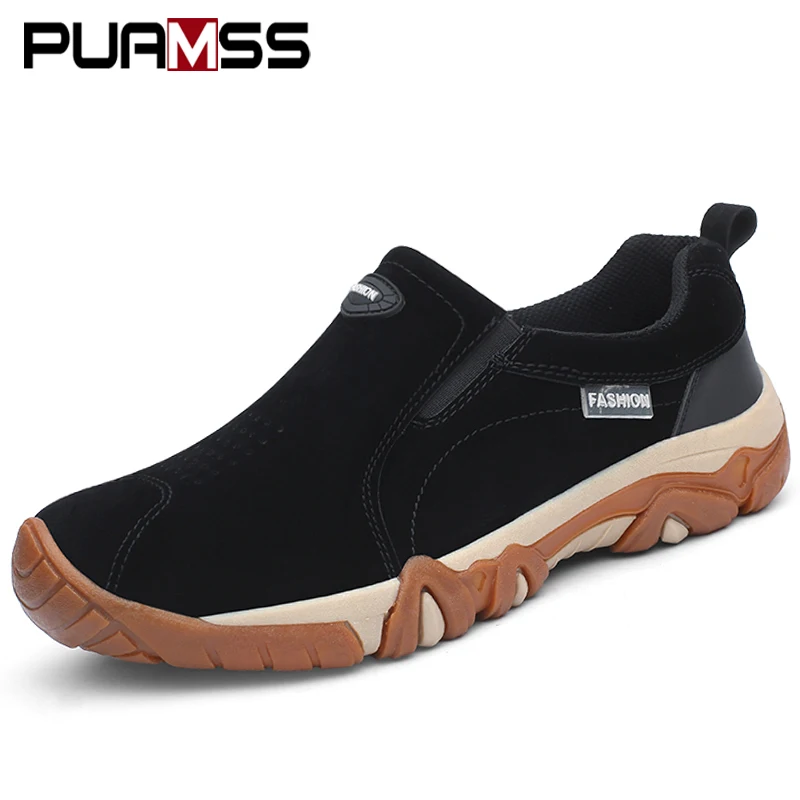 New High Quality Brand Men Shoes Genuine leather Loafers Casual Breathable Outdoor Non Slip Walking Sneakers | Обувь