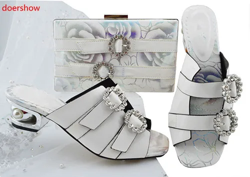 doershow Italian Shoes with Matching bags For Party High Quality african And Bags Set for Wedding shoe and bag G3-28 | Обувь