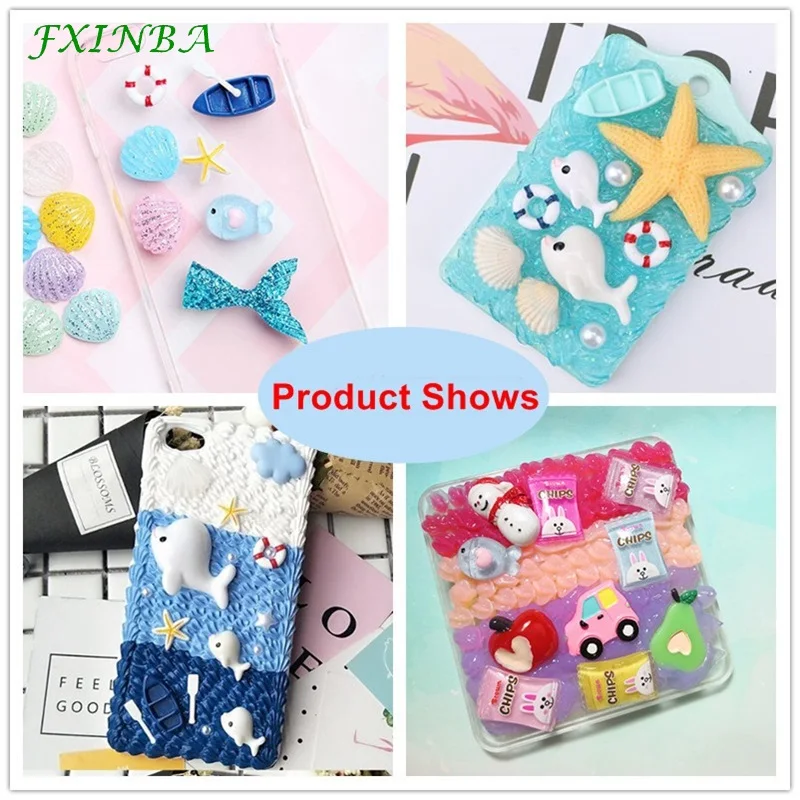 FXINBA 30/50/100 шт. Ocean серии подвески для Slime наполнитель DIY Украшение Декор телефона подвеска с русалкой Лизун глины поставок Шлама Игрушки
