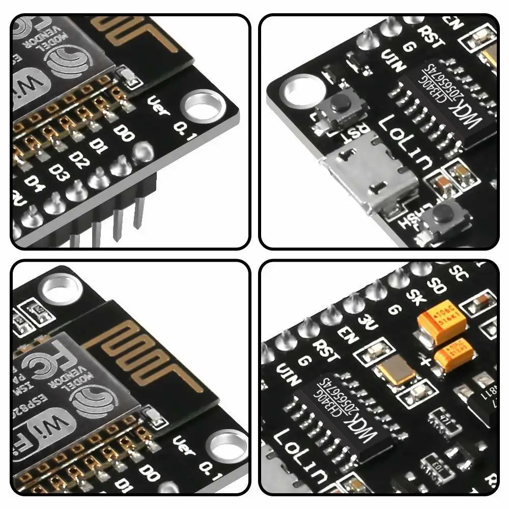 Aokin 2 шт. ESP8266 NodeMCU LUA CH340 плата разработки Wi Fi для интернет Беспроводная вспышка