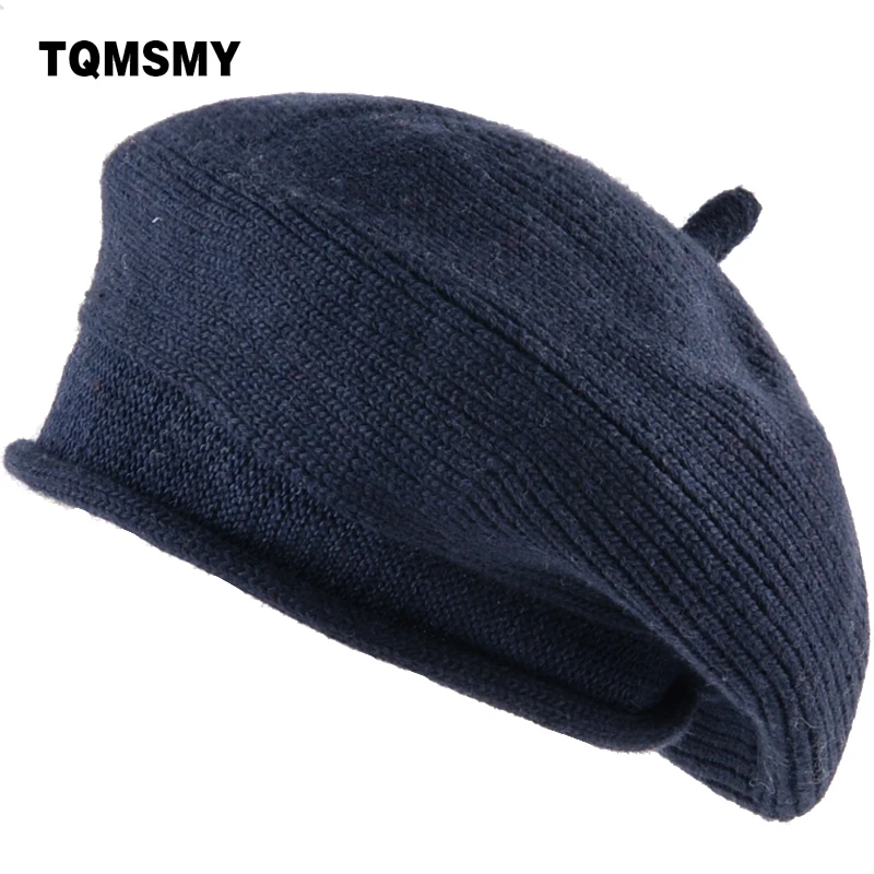 TQMSMY зимняя женская вязаная шерстяная берет Женская Классическая ОБЖИМНАЯ шапка