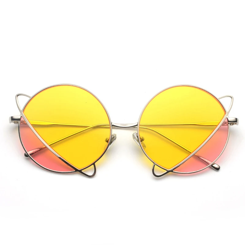 Женские и мужские круглые солнцезащитные очки Pop Age двухцветные голубого