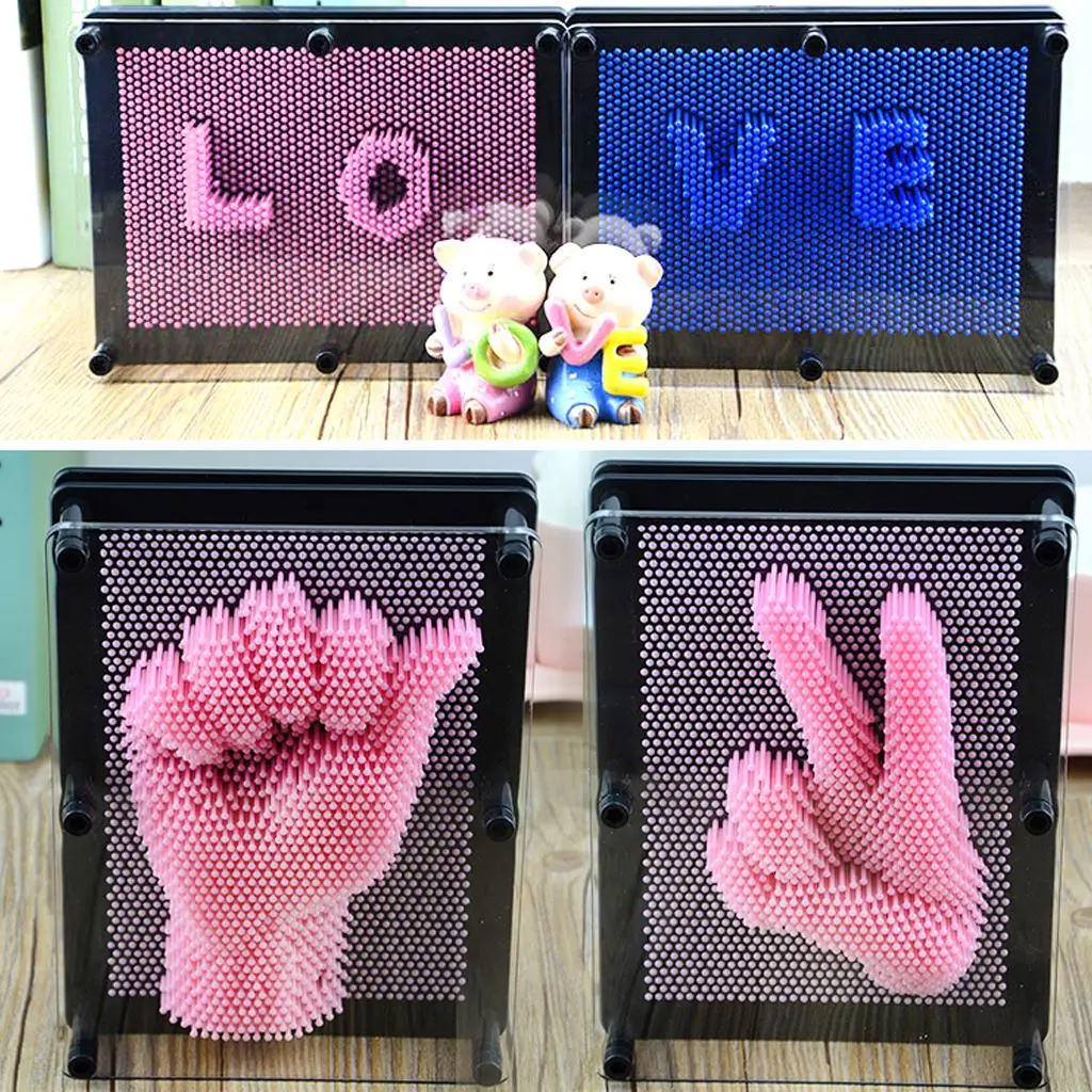 Pin Art 3D Скульптура Игла DIY резьба Форма Настольная игрушка для детской комнаты