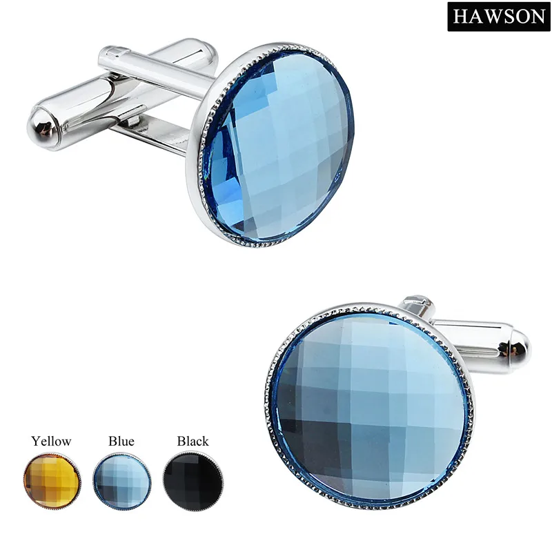

Luxury Mens Cufflinks Shirt Button Three Colors Charm Crystal Cuff link
