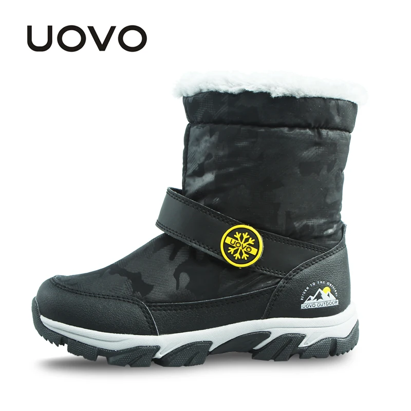 

UOVO New Warm Winter Fashion Footwear Mid-Calf Kids Snow Boots For Boys Children Shoes Size 31-36