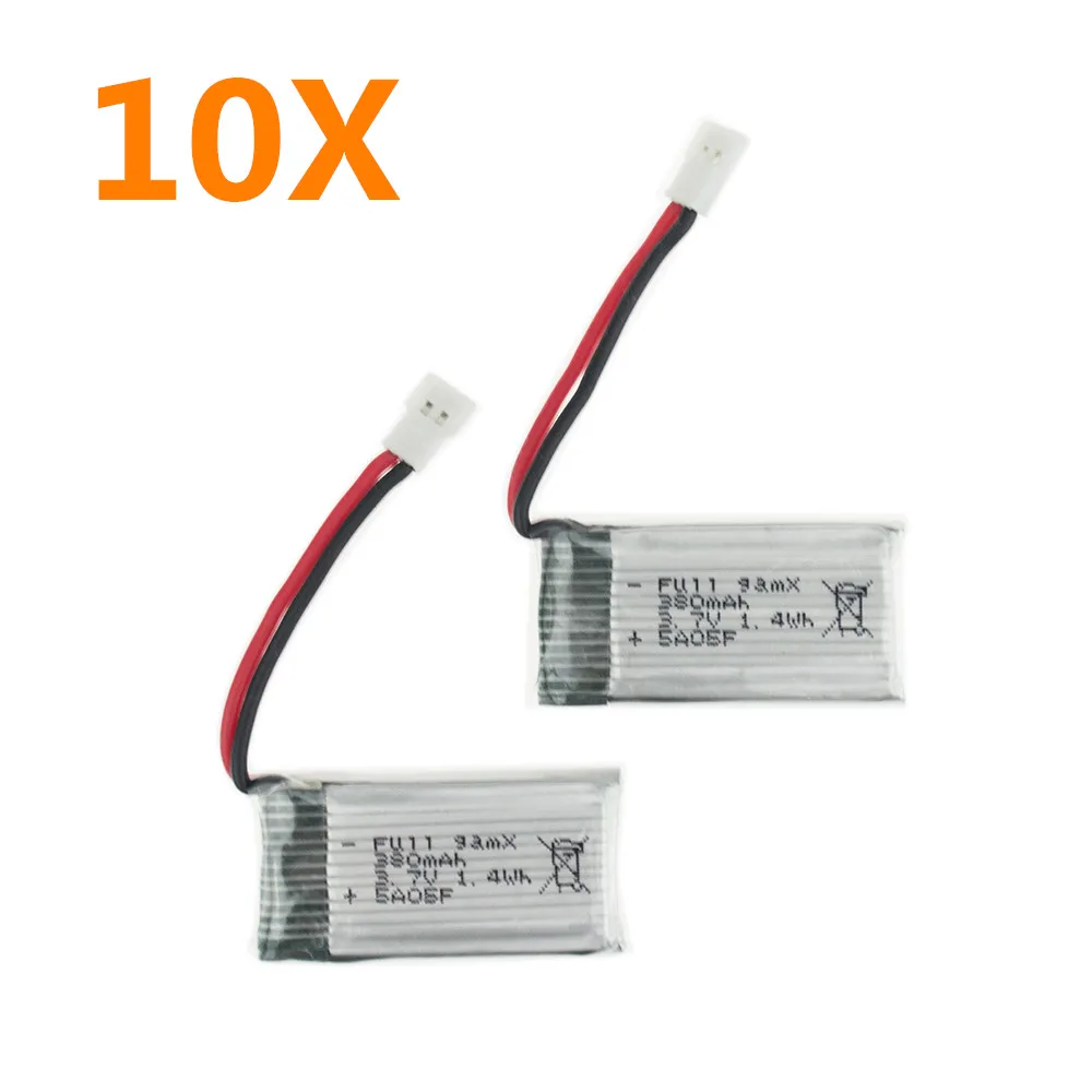 20 30 50 100 шт. 3 7 в 380 мАч LiPo батарея для JRC H6C Hubsan H107 DM003 RC|lipo battery|3.7v 380mahdrone controller |
