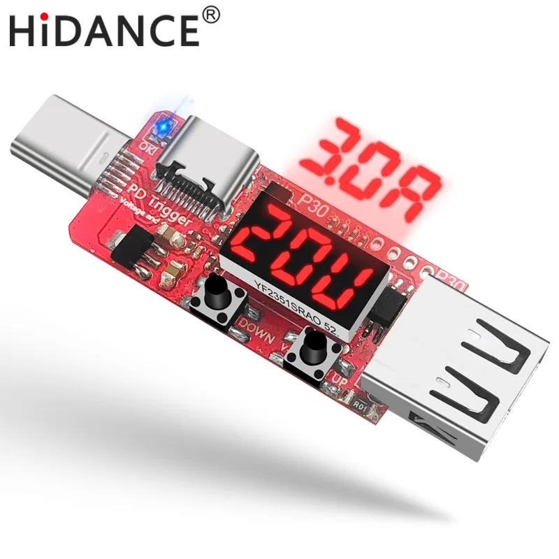 Фото HiDANCE PD protocol type c charger PD2.0 automatic voltage detector 5V9V12V15V20V for xiaomi trigger Fixed voltage Детали и HiDANCE PD protocol type c charger PD2.0 automatic voltage detector 5V9V12V15V20V for xiaomi trigger Fixed voltage Детали и