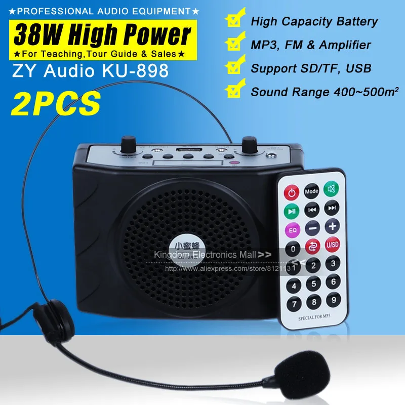 2 шт./лот горячая Распродажа громкий динамик с микрофоном усилитель голоса бустер