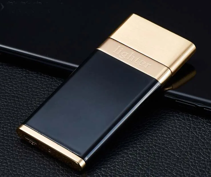 USB Зажигалка - Цвет: black and gold