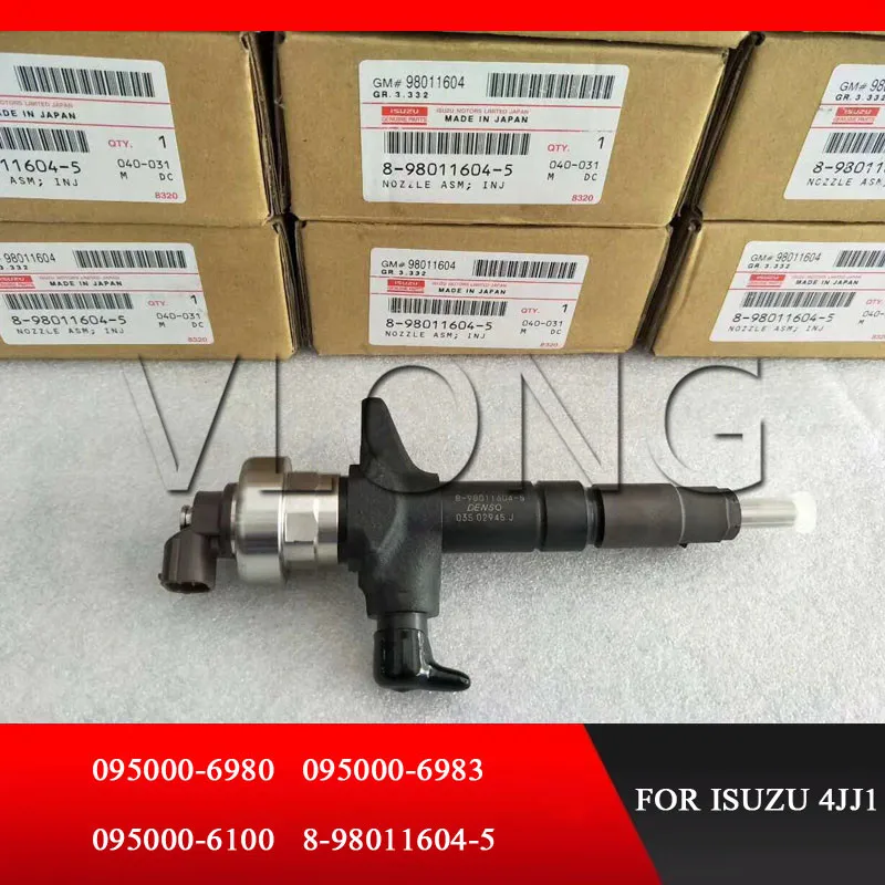 4 шт. Новый инжектор дизельного двигателя 095000-6980 8-98011604-1 8-98011604-5 для ISUZU DMAX 4JJ1