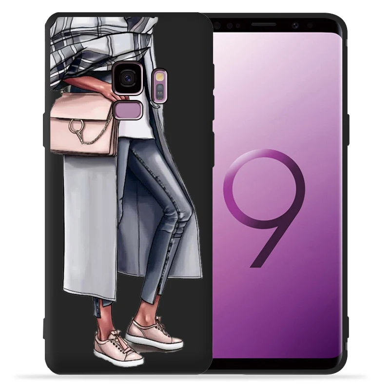 10 Модный чехол для девочек samsung Galaxy S9 S8 S10 Plus S7 S6 Edge S10 Lite Note9 8 высокий каблук кофейная Цветочная девушка чехол для телефона Etui - Цвет: 10