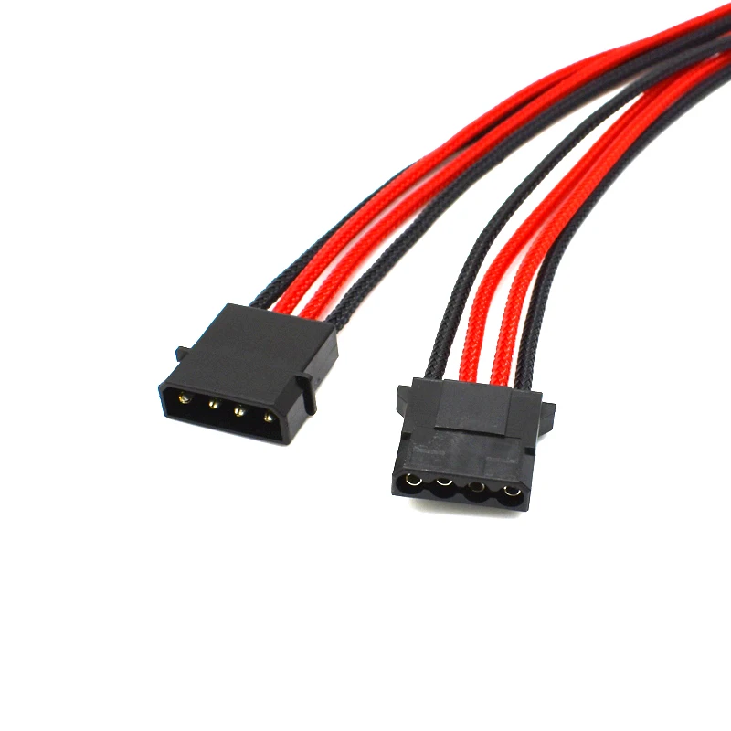 ULT best SATA 4Pin IDE Molex Мужской Женский M/F расширение Питание кабель 18AWG красные черные