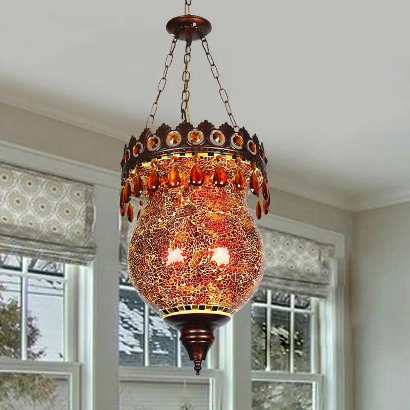 HAIXIANG LED Vintage Bohemia Lamps Turkish Moroccan Lighting Pendant Light Bedroom Hallway Ceiling Lamp AC110-240V | Освещение