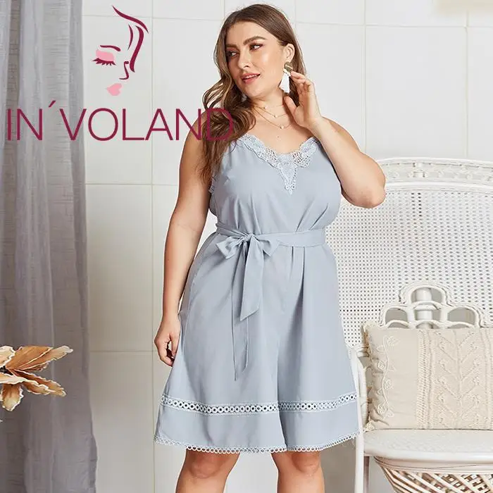 IN'VOLAND женское летнее платье большого размера повседневное кружевное на