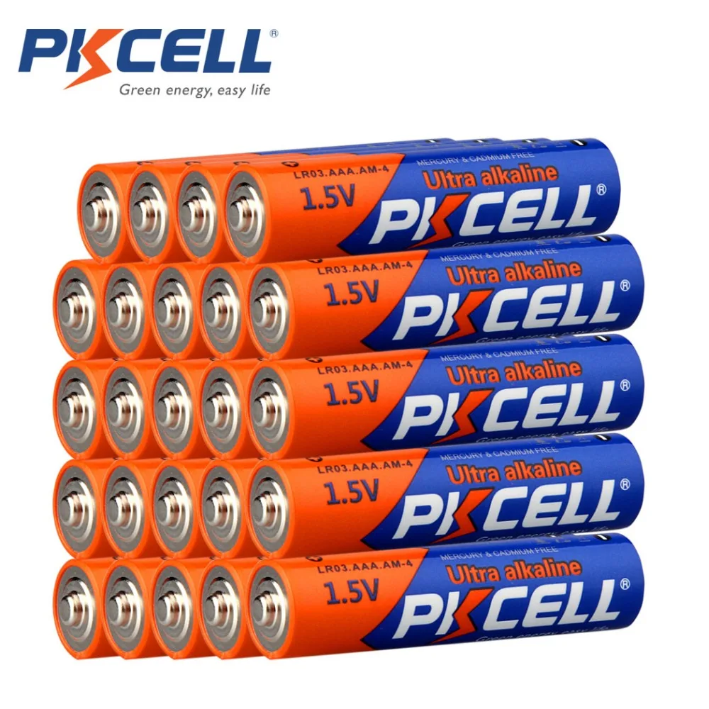 24 шт./лот PKCELL LR03 AAA батареи 1 5 в 3A щелочная батарея AM4 E92 первичные и сухие