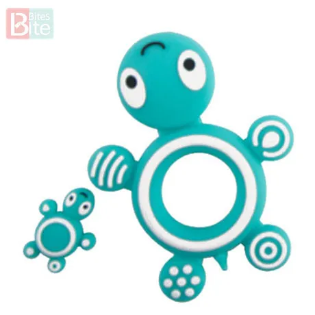Turquoise Turtle Укус укусов 2 шт./компл. Черепаха силиконовый детский Прорезыватель для зубов "сделай сам" для изготовления Еда Класс коала силиконовые крошечные стержень при прорезывании зубов силиконовые бусины комплект ювелирных изделий - Цвет: Turquoise Turtle