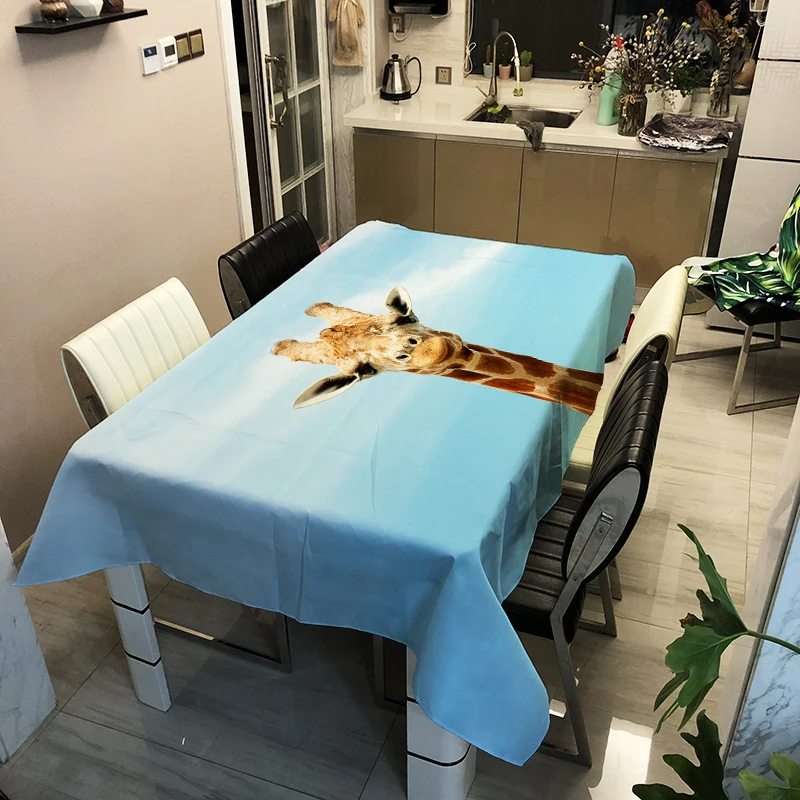 3d скатерть с животными креативные зеленые растения Фламинго узор полиэстер удобная Водонепроницаемая скатерть крышка для детей