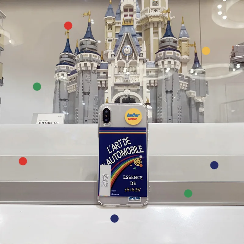 Rainbow Transparent All-inclusive Anti-drop Silicone Soft Case for iphone 6 6s 7 8 Plus XS Max XR |