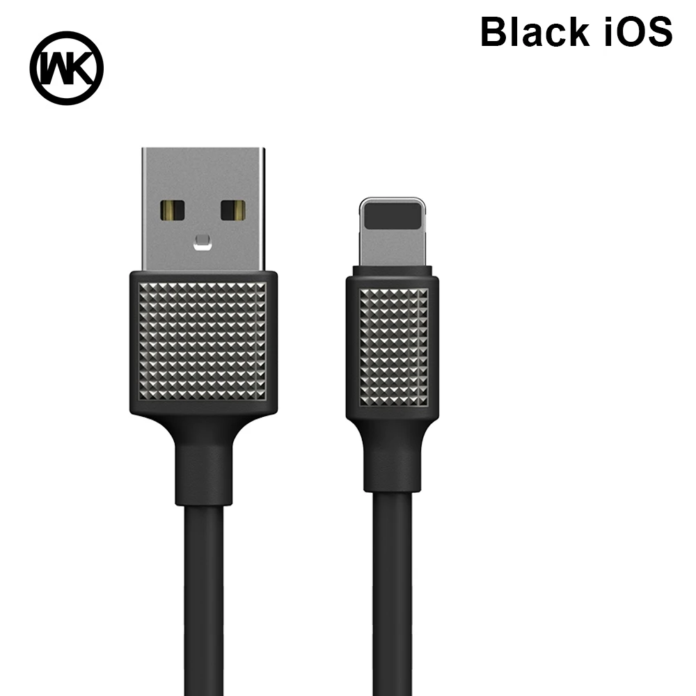 Black for IOS WK Micro USB кабель 2.1A высококачественный USB кабель для быстрой зарядки для samsung Xiaomi LG Tablet Android мобильный телефон usb зарядный шнур - Цвет: Black for IOS