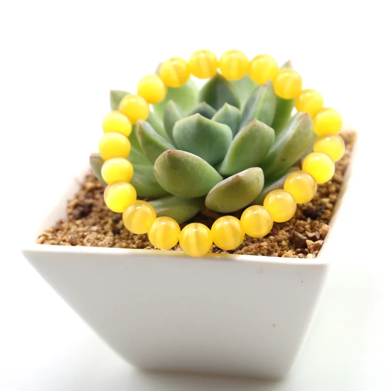 8 мм желтый камень кошачий глаз мужские браслеты счастливый очаровательный