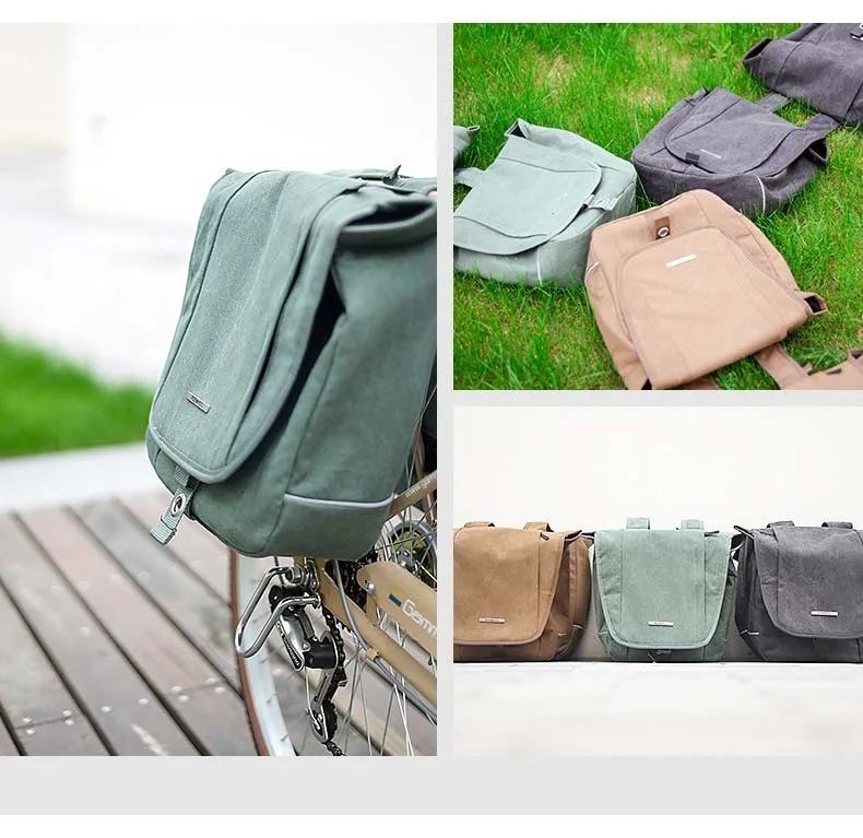 ROSWHEEL Велоспорт сумка бренд 20l Ретро Холст Велосипедный Спорт сумка Корзины Корзина Горный велосипед мешок City стойки багажника сумка Велосипедный Спорт Аксессуары