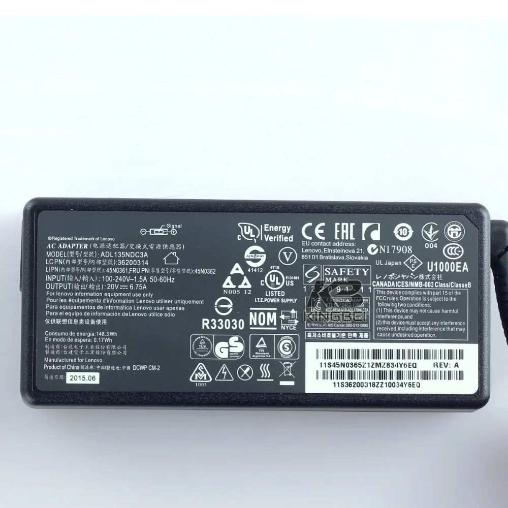 Адаптер переменного тока для ноутбука Lenovo зарядное устройство ThinkPad T440p T540P 45N0052