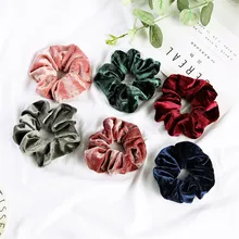 Mulher Anel de Cabelo Laços Para Meninas Rabo de Cavalo Titulares Scrunchies Veludo Sólida Rubber Band Elastic Hairband Cabelo Acessórios Headwear (1)