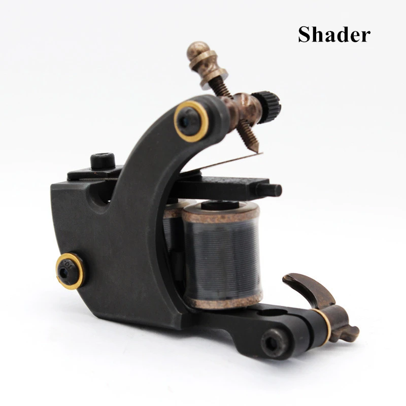 Shader Профессиональная машина для татуировки в форме полумесяца из углеродистой стали, импортная катушка для лайнера и шейдера - Цвет: Shader