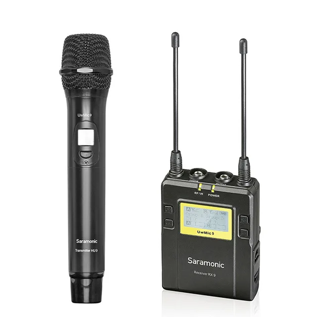 RX9 and HU9 Saramonic UWMIC9 вещания UHF камера Беспроводные ПЕТЛИЧНЫЕ микрофонные системы Передатчики+ один приемник для DSLR видеокамеры - Цвет: RX9 and HU9