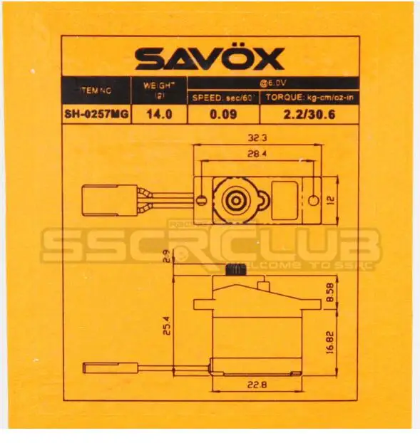 Savox SH 0257MG супер скорость металлическая передача микро цифровой